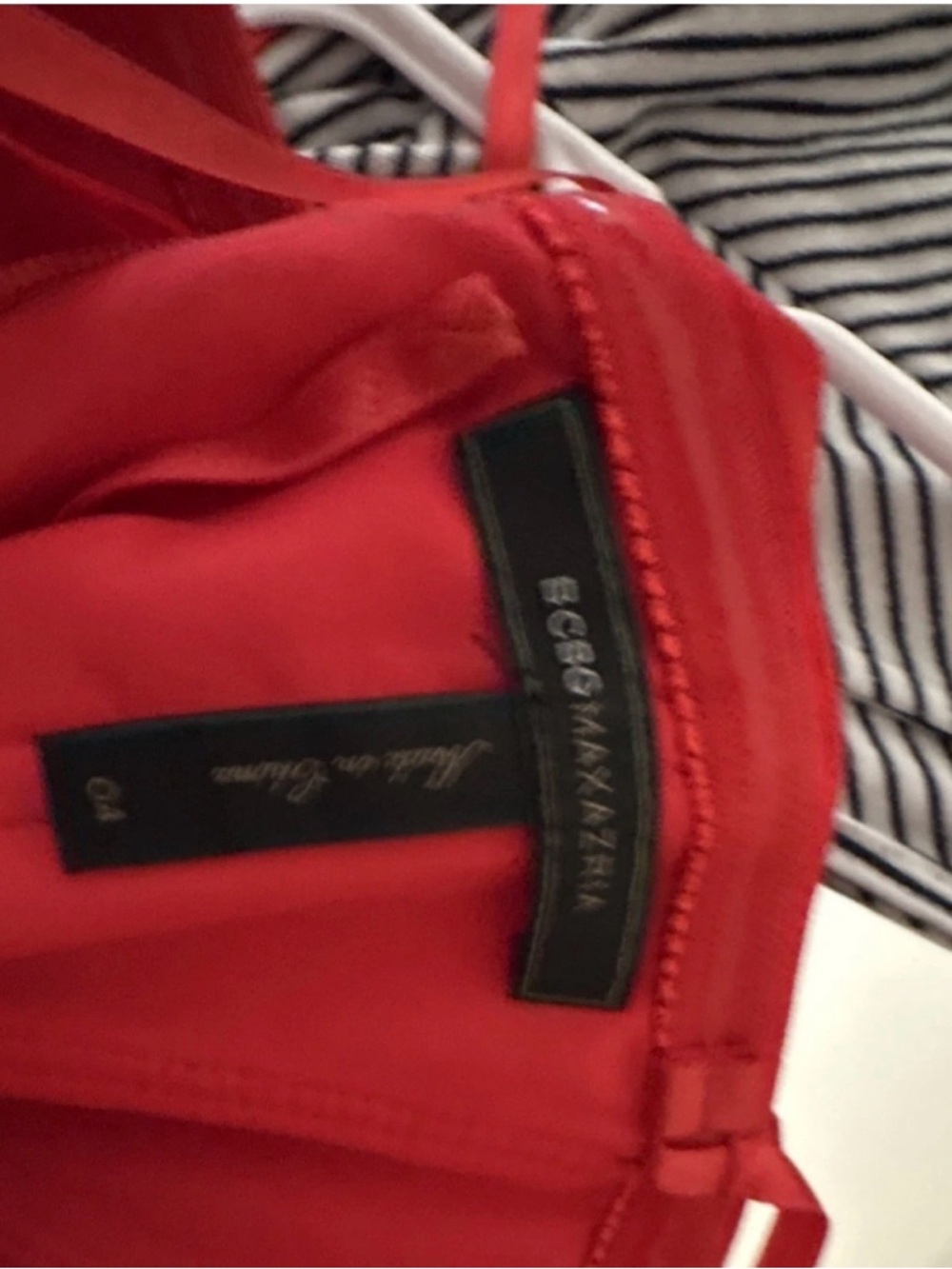 BCBGMaxAzria Red Satin Slip Top